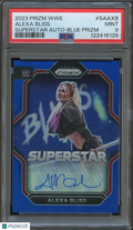 Alexa Bliss 2023 Prizm Blue Auto Autograph Superstar WWE Wrestling 36/49 PSA 9