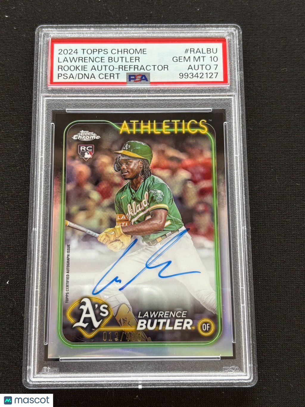 Lawrence Butler 2024 Topps Chrome Auto Autograph RC Oakland A's 13/499 PSA 10 7