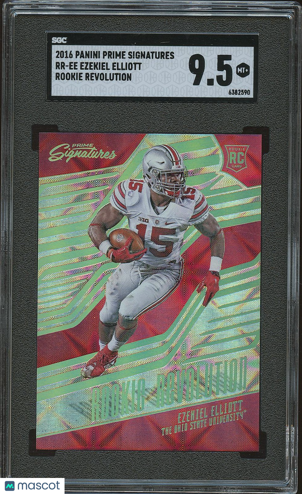 Ezekiel Elliott 2016 Prime Signature Rookie Revolution GALACTIC CASE HIT SGC 9.5