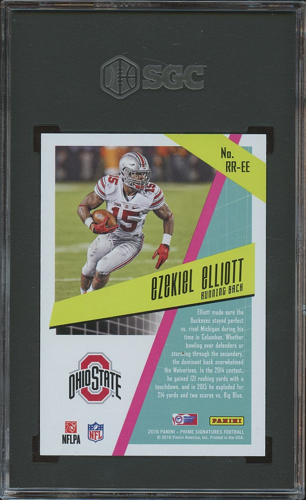 Ezekiel Elliott 2016 Prime Signature Rookie Revolution GALACTIC CASE HIT SGC 9.5