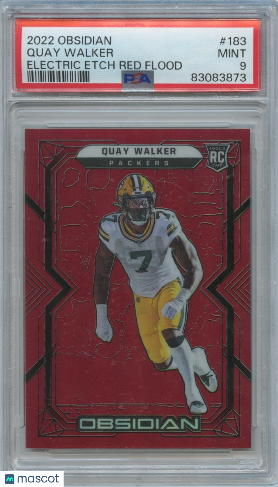Quay Walker 2022 Obsidian Red Flood SSP Rookie RC Packers 27/29 PSA 9