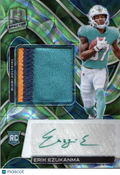 Erik Ezukanma 2022 Spectra Neon Green Auto Autograph Patch RC Dolphins 34/35