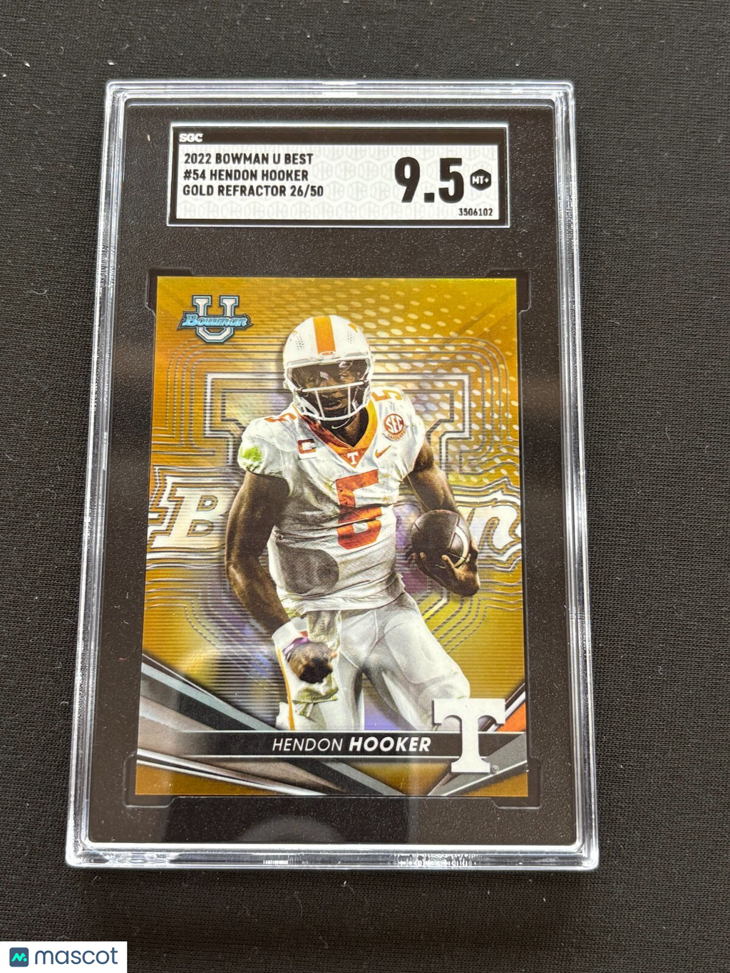 Hendon Hooker 2022 Bowman's Best GOLD Refractor Rookie Tennessee 26/50 SGC 9.5