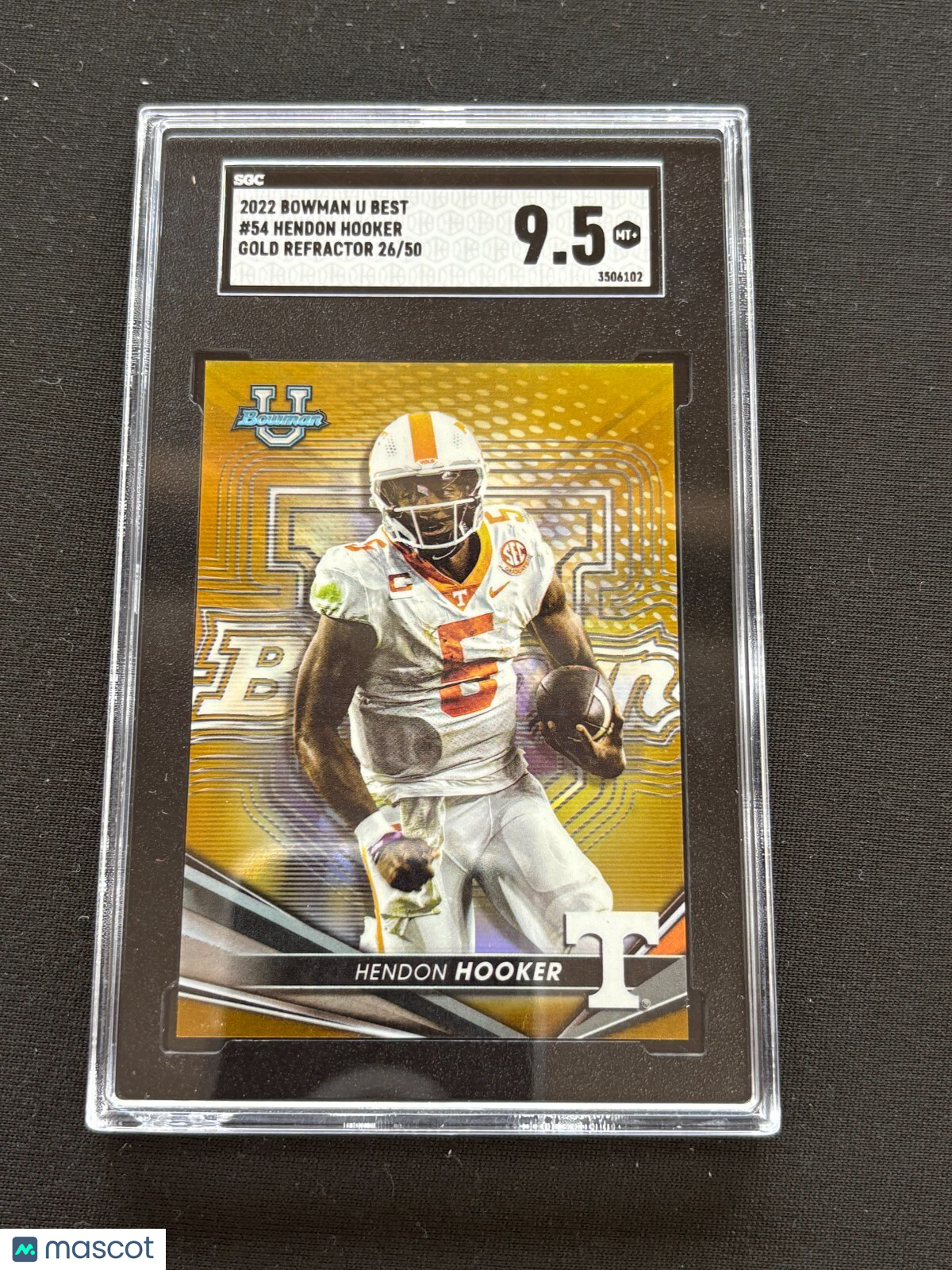Hendon Hooker 2022 Bowman's Best GOLD Refractor Rookie Tennessee 26/50 SGC 9.5