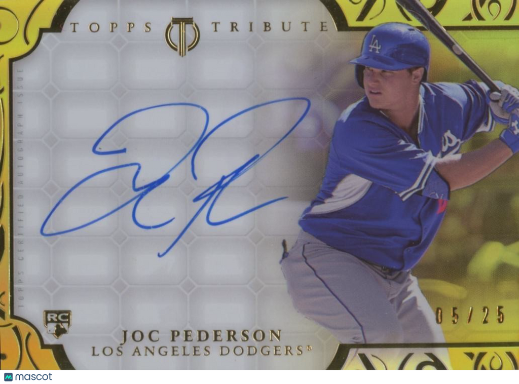 Joc Pederson 2015 Topps Tribute GOLD Auto Autograph RC Rookie LA Dodgers 5/25