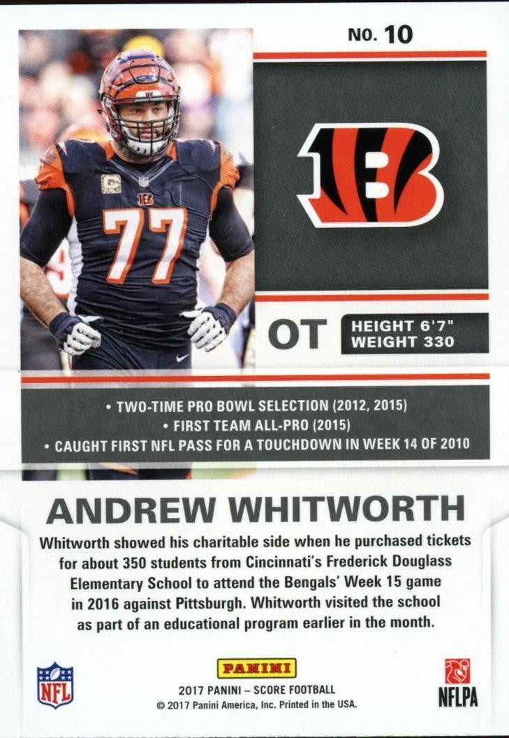 Andrew Whitworth 2017 Score Red Zone SSP Cincinnati Bengals 11/20 #10