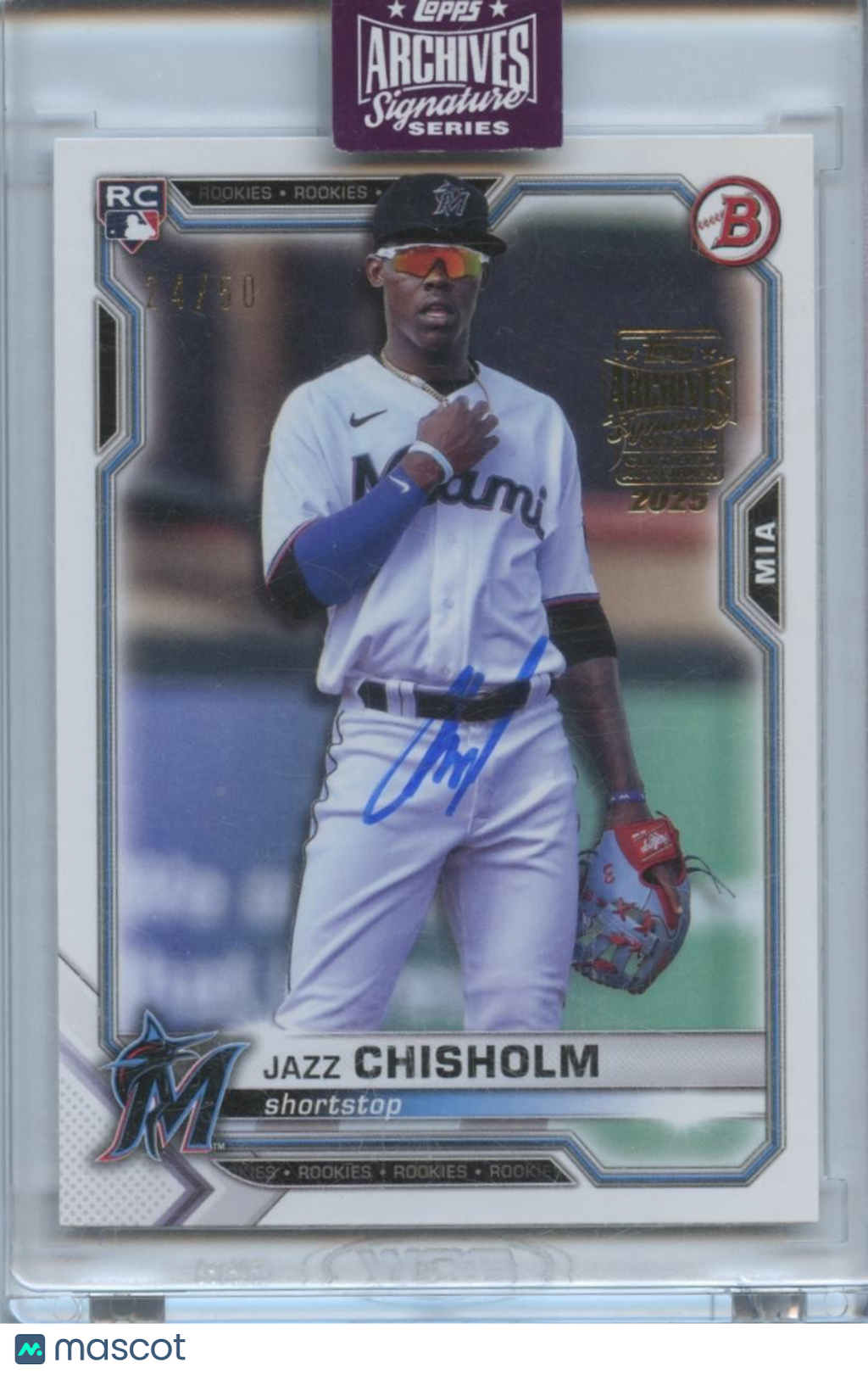 Jazz Chisholm 2025 Bowman Archives Auto Autograph Rookie Marlins Yankees 24/50