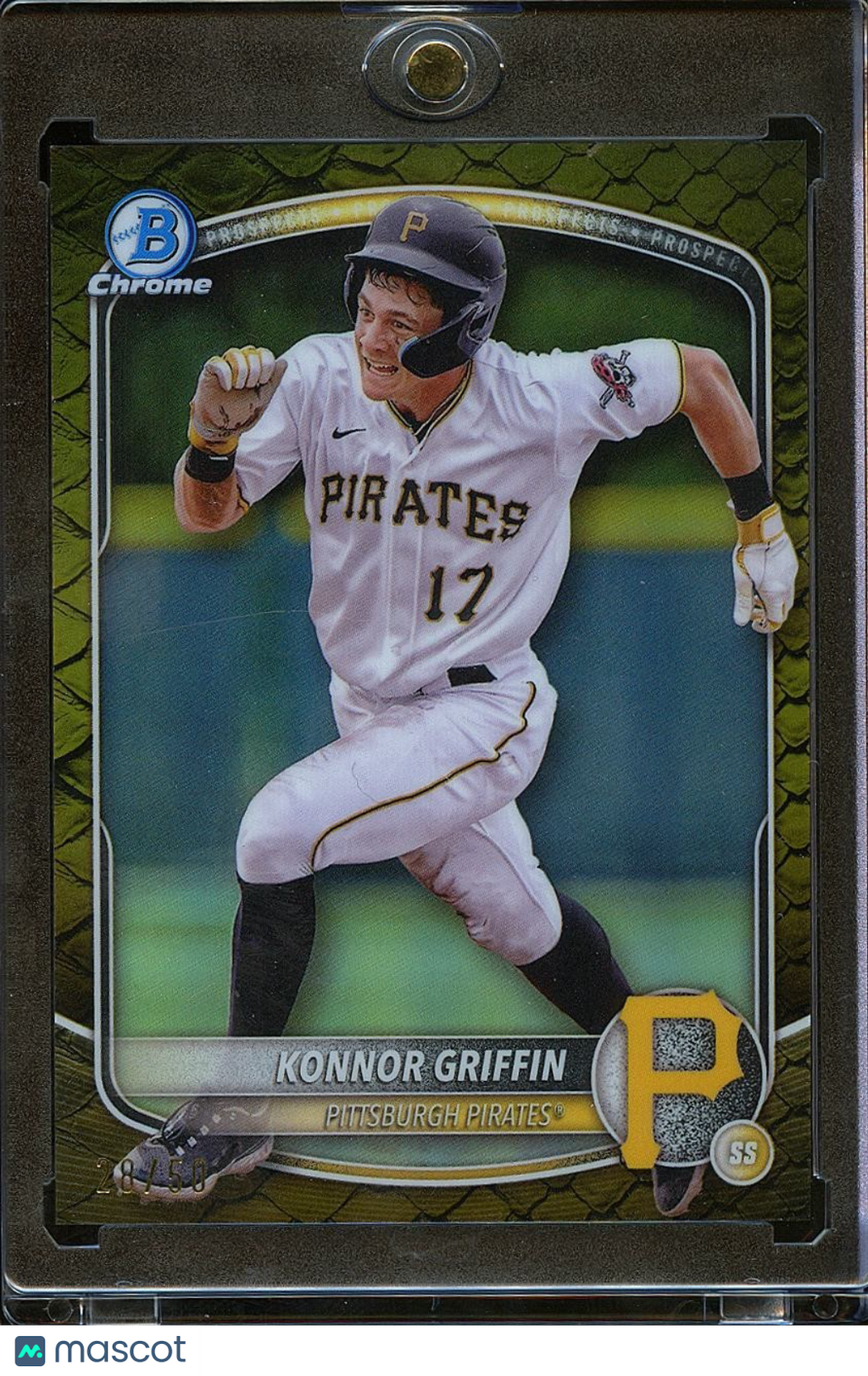 Konnor Griffin 2025 Bowman Chrome GOLD Reptilian Refractor Pirates 28/50