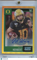 Justin Herbert 2020 Score GOLD Auto Autograph RC Oregon Ducks Chargers 8/50
