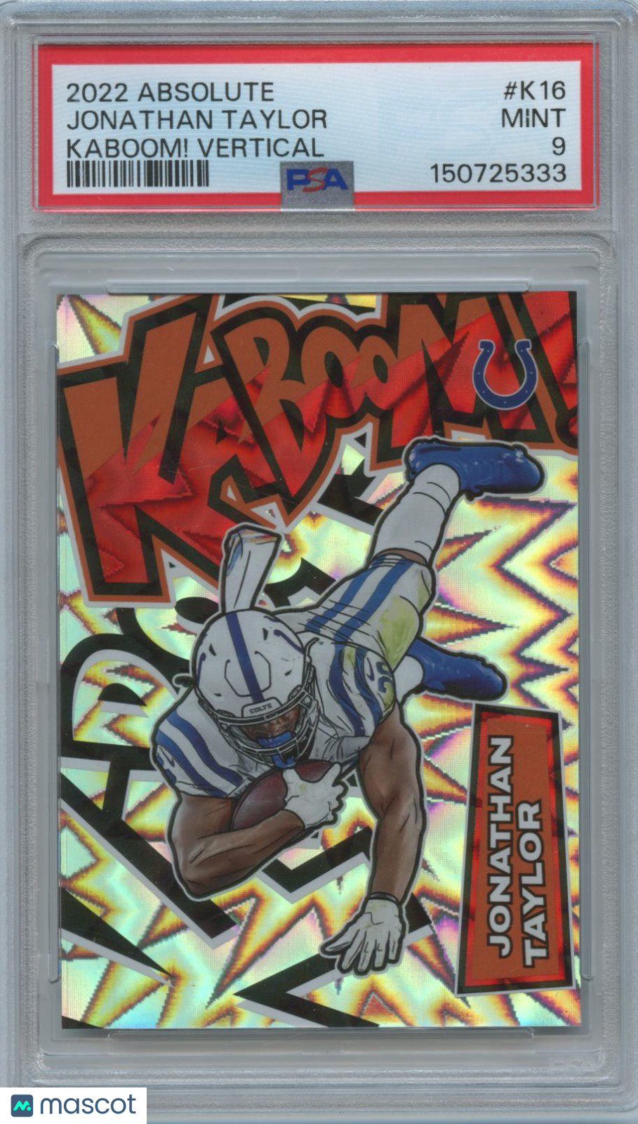 Jonathan Taylor 2022 Absolute KABOOM! SSP CASE HIT Indianapolis Colts PSA 9