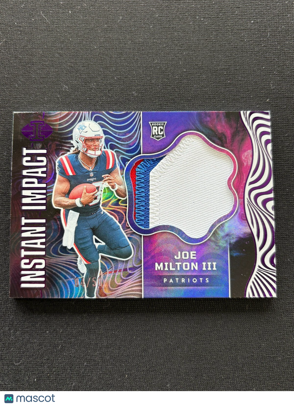 Joe Milton 2024 Illusions 3 Color Patch Rookie RC NE Patriots Cowboys 4/50