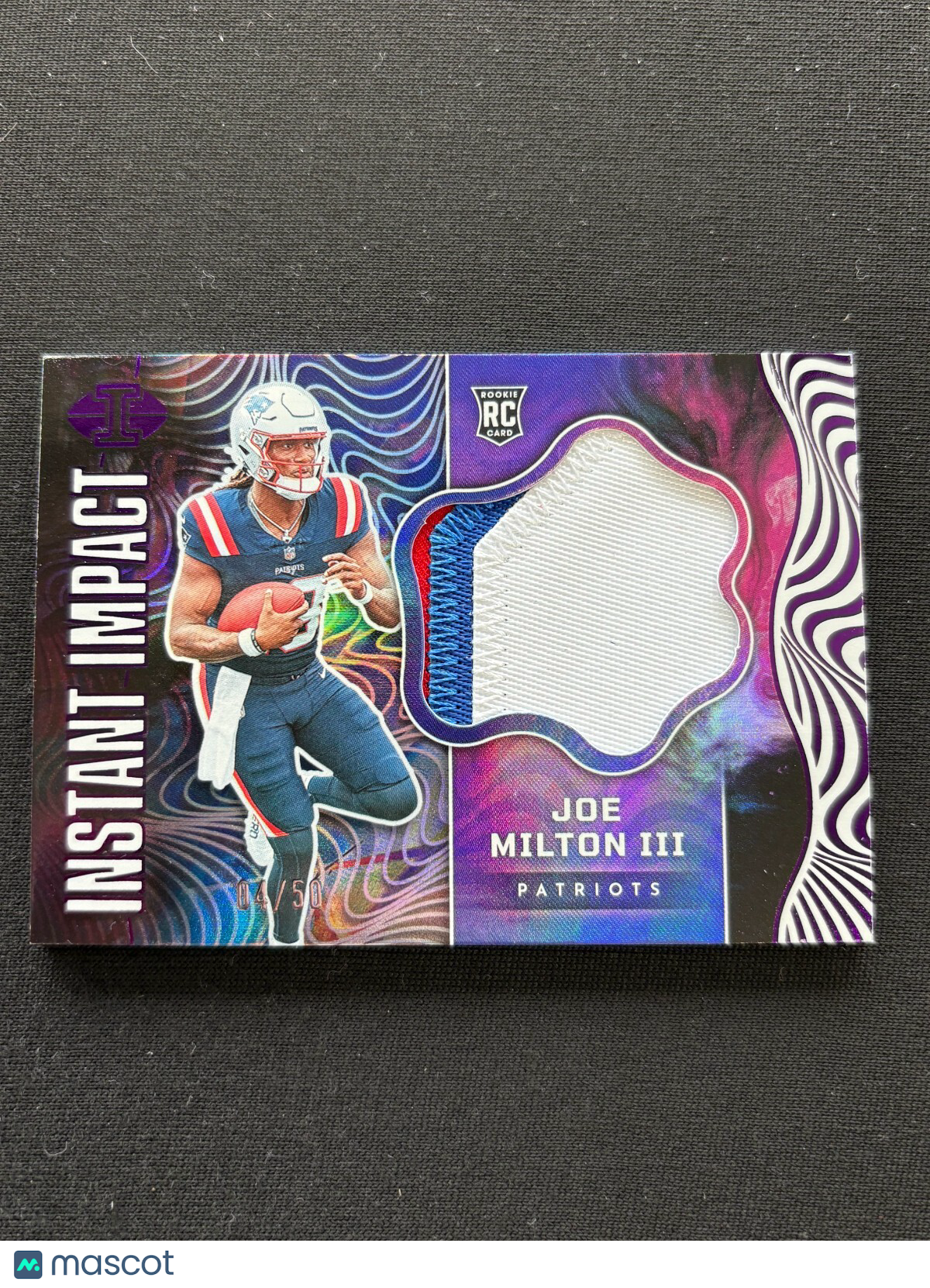 Joe Milton 2024 Illusions 3 Color Patch Rookie RC NE Patriots Cowboys 4/50