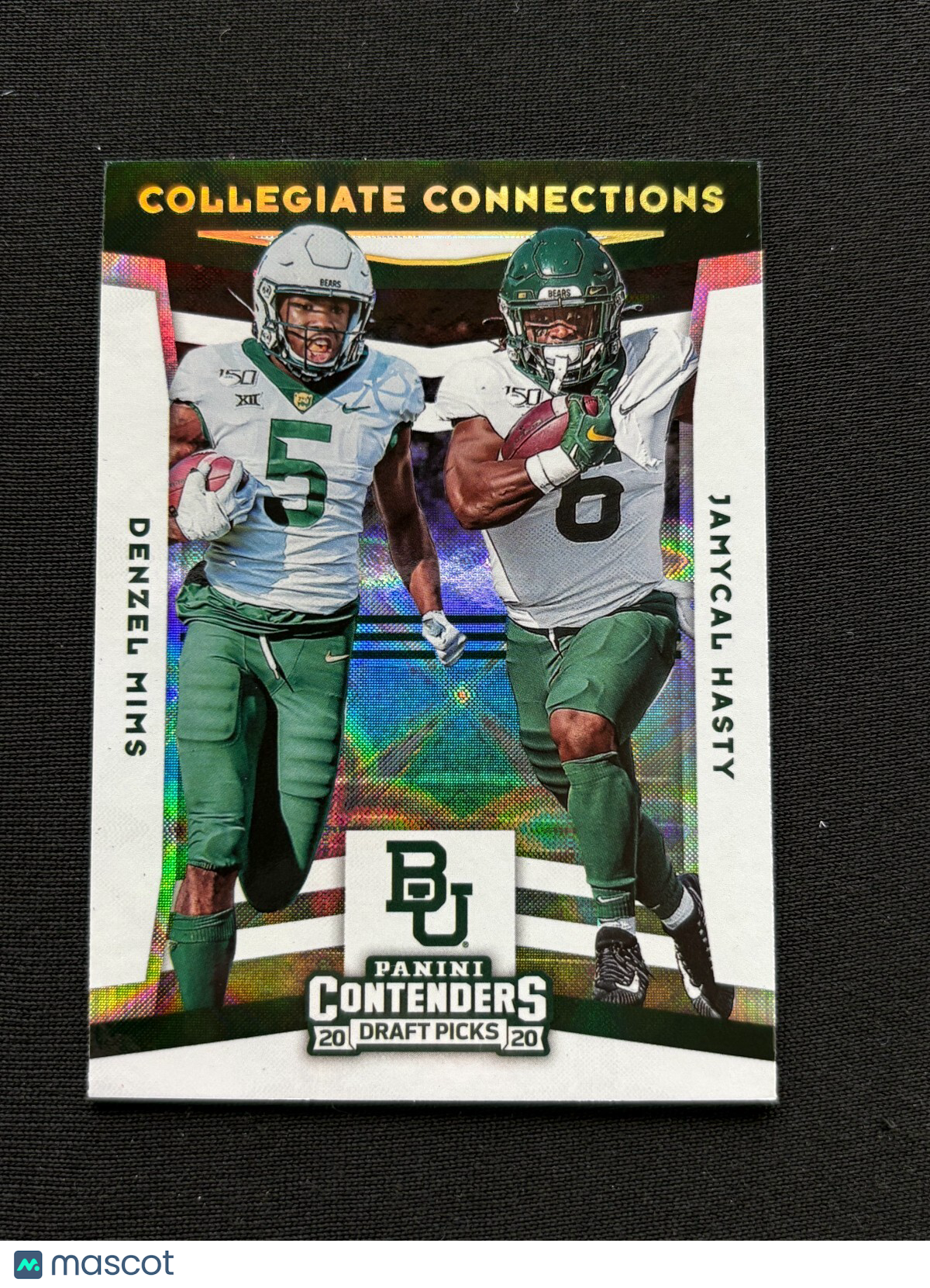 Denzel Mims / Jamycal Hasty 2020 Contenders GALCACTIC CASE HIT SSP RC Baylor