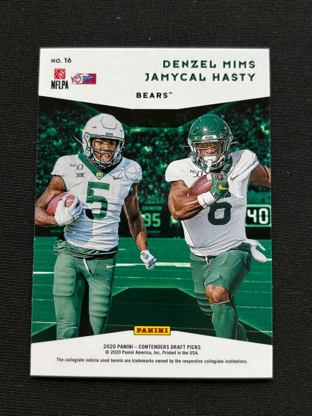 Denzel Mims / Jamycal Hasty 2020 Contenders GALCACTIC CASE HIT SSP RC Baylor