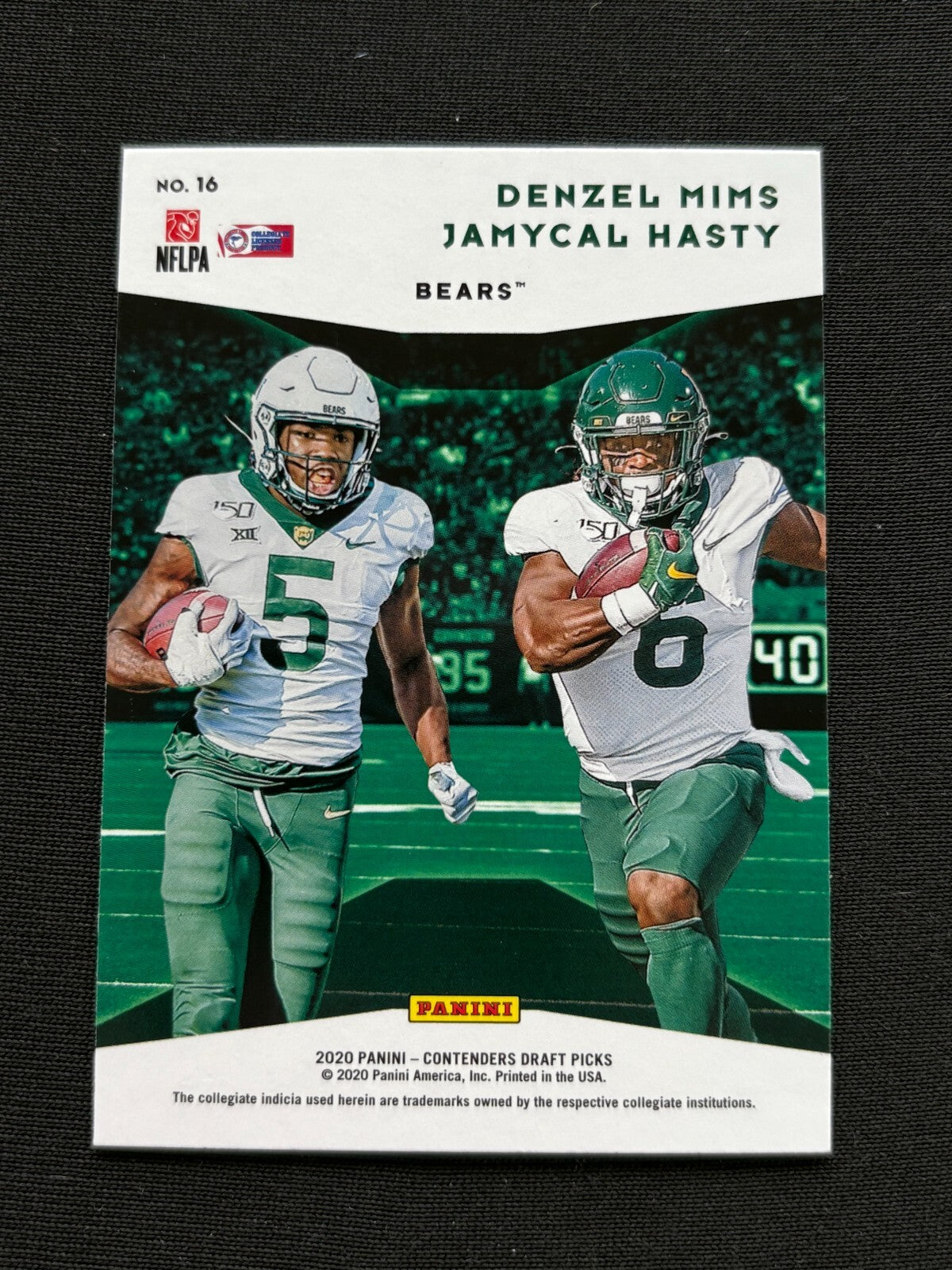 Denzel Mims / Jamycal Hasty 2020 Contenders GALCACTIC CASE HIT SSP RC Baylor