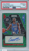 Cason Wallace 2023-24 Prizm Green Scope Auto Autograph SSP RC Thunder 5/8 PSA 9