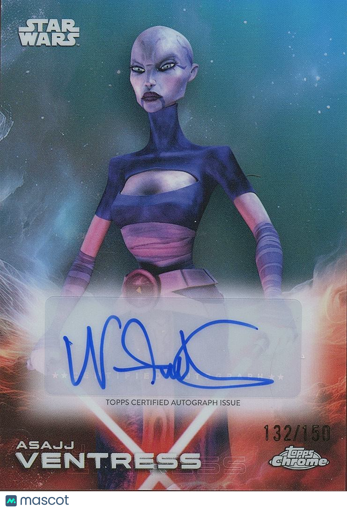 Nikia Futterman as Asajj Ventress Topps Chrome Auto Autograph Star Wars 132/150