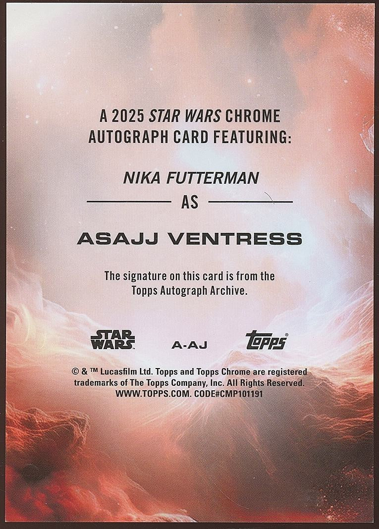 Nikia Futterman as Asajj Ventress Topps Chrome Auto Autograph Star Wars 132/150