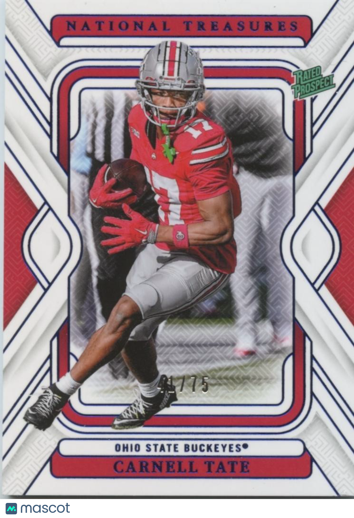 Carnell Tate 2025 National Treasures Rookie RC Ohio State Buckeyes 41/75