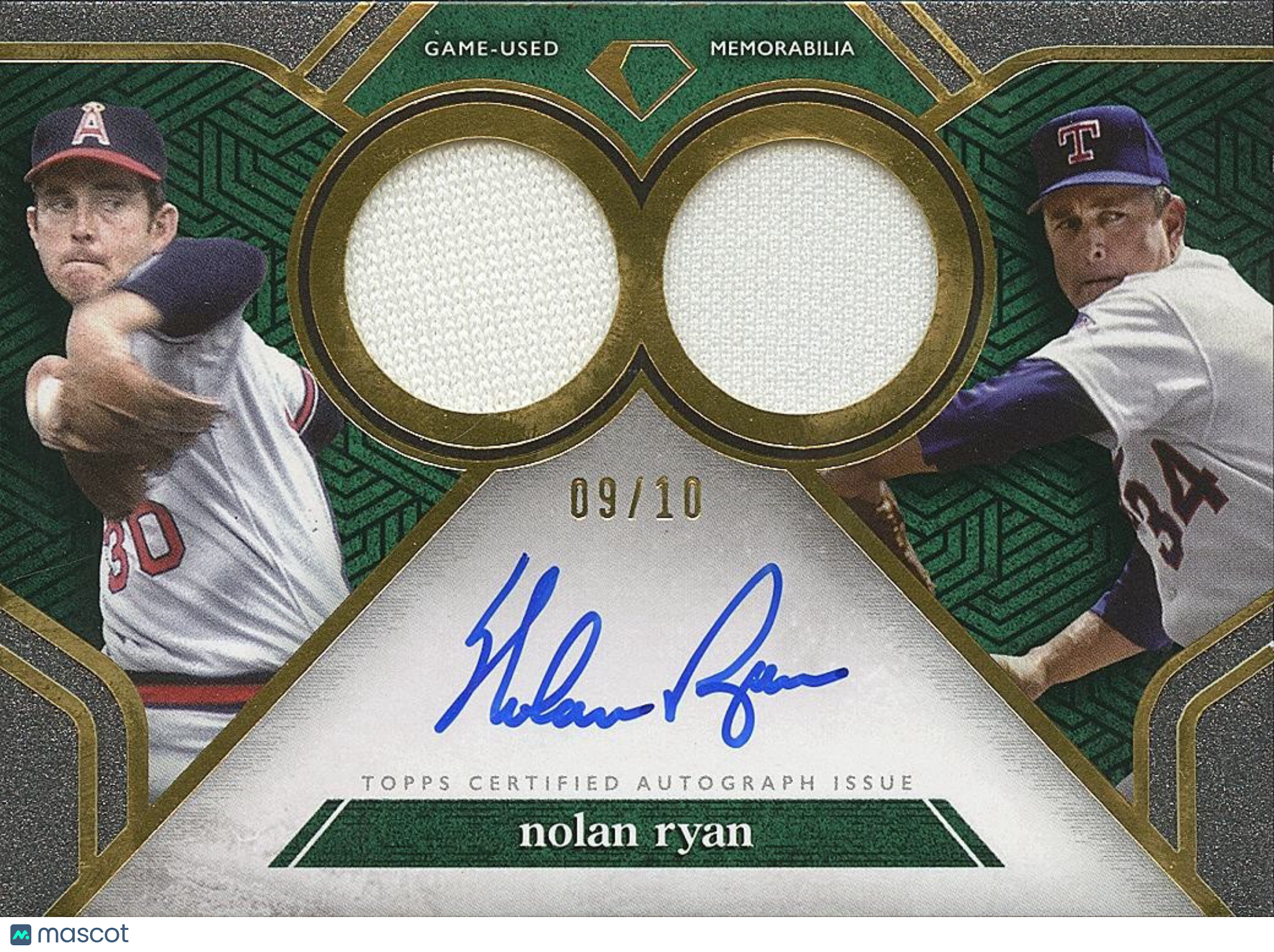 Nolan Ryan 2024 Topps Diamond Icons Auto Autograph Game Worn Patch 9/10 Astros