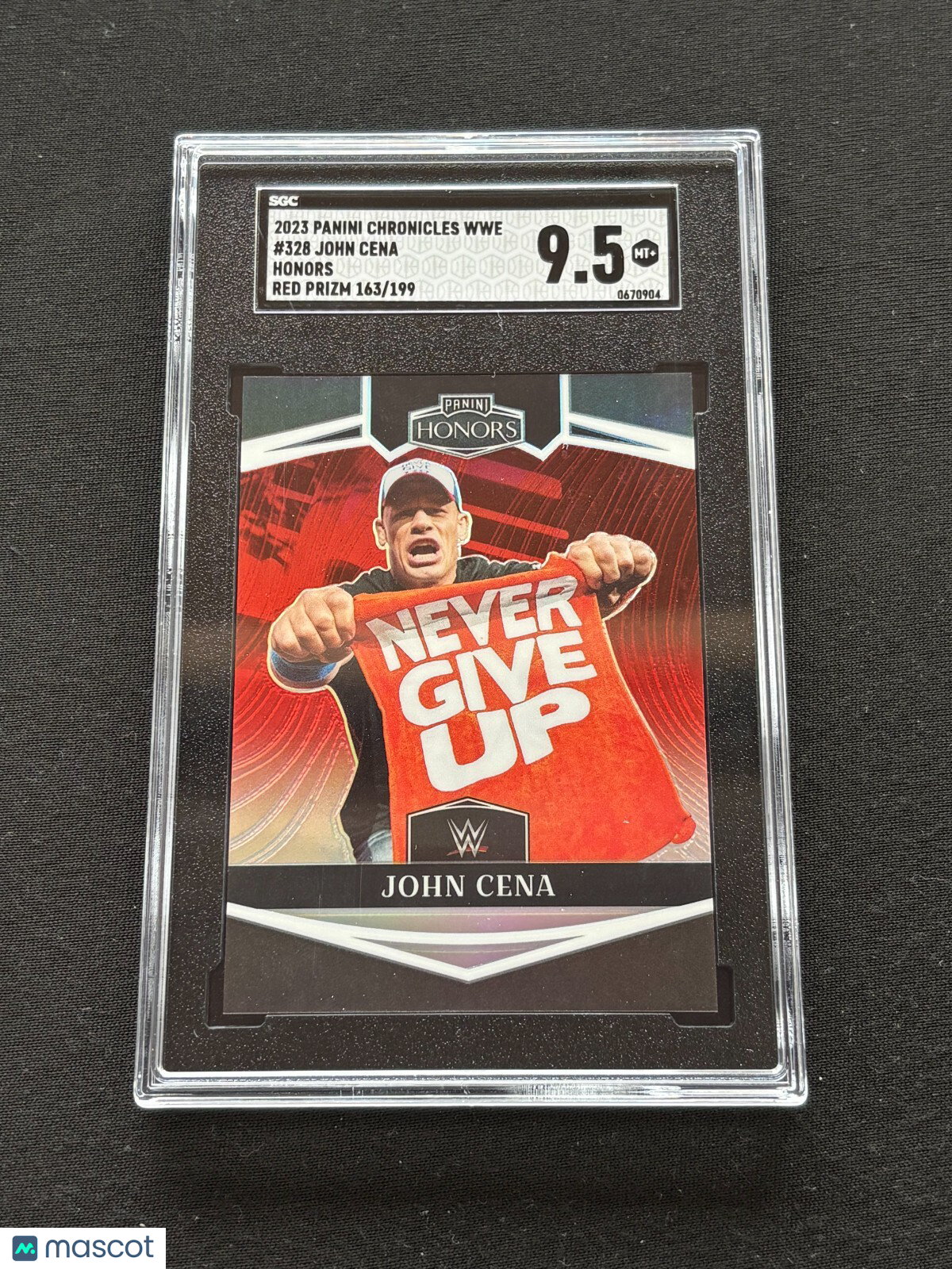 John Cena 2023 Panini Honors Red Prizm WWE Wrestling 163/199 #328 SGC 9.5