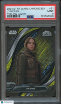 Jyn Erso 2024 Topps Chrome Black Yellow Lazer Refractor Star Wars 71/75 PSA 9
