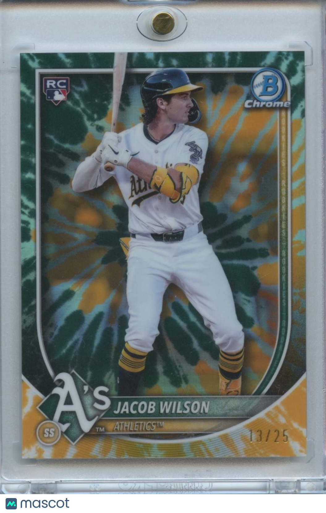 Jacob Wilson 2025 Bowman Chrome Tie-Dye Rookie RC Athletics 13/25