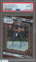 Michael Penix Jr. 2024 Absolute Auto Autograph Rookie RC Atlanta Falcons PSA 10