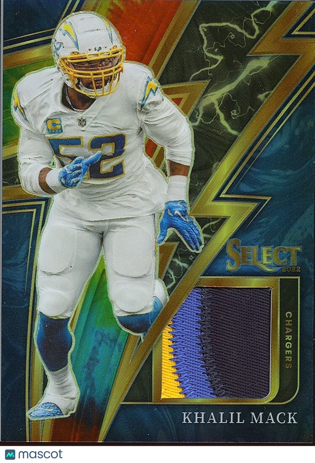 Khalil Mack 2022 Select Tie-Dye Prizm Jersey Patch Los Angeles Chargers 22/25