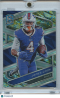 James Cook 2024 Spectra Neon Splatter Prizm SSP Buffalo Bills 4/8