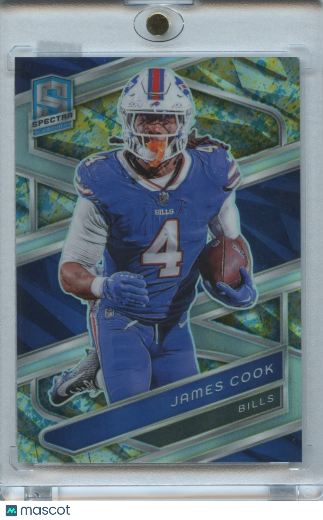 James Cook 2024 Spectra Neon Splatter Prizm SSP Buffalo Bills 4/8