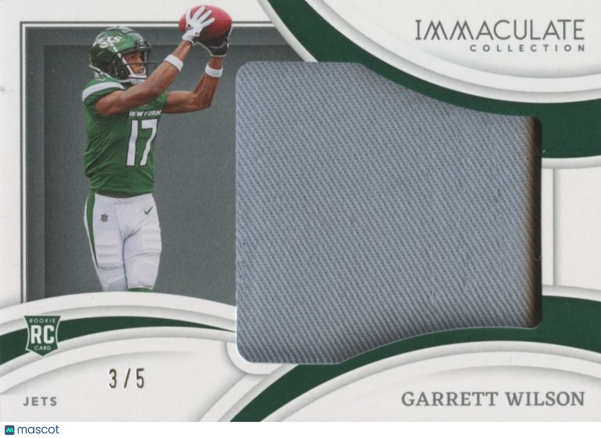 Garrett Wilson 2022 Immaculate Player Caps Patch RC Rookie SSP New York Jets 3/5