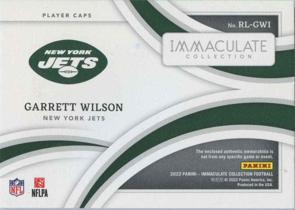 Garrett Wilson 2022 Immaculate Player Caps Patch RC Rookie SSP New York Jets 3/5