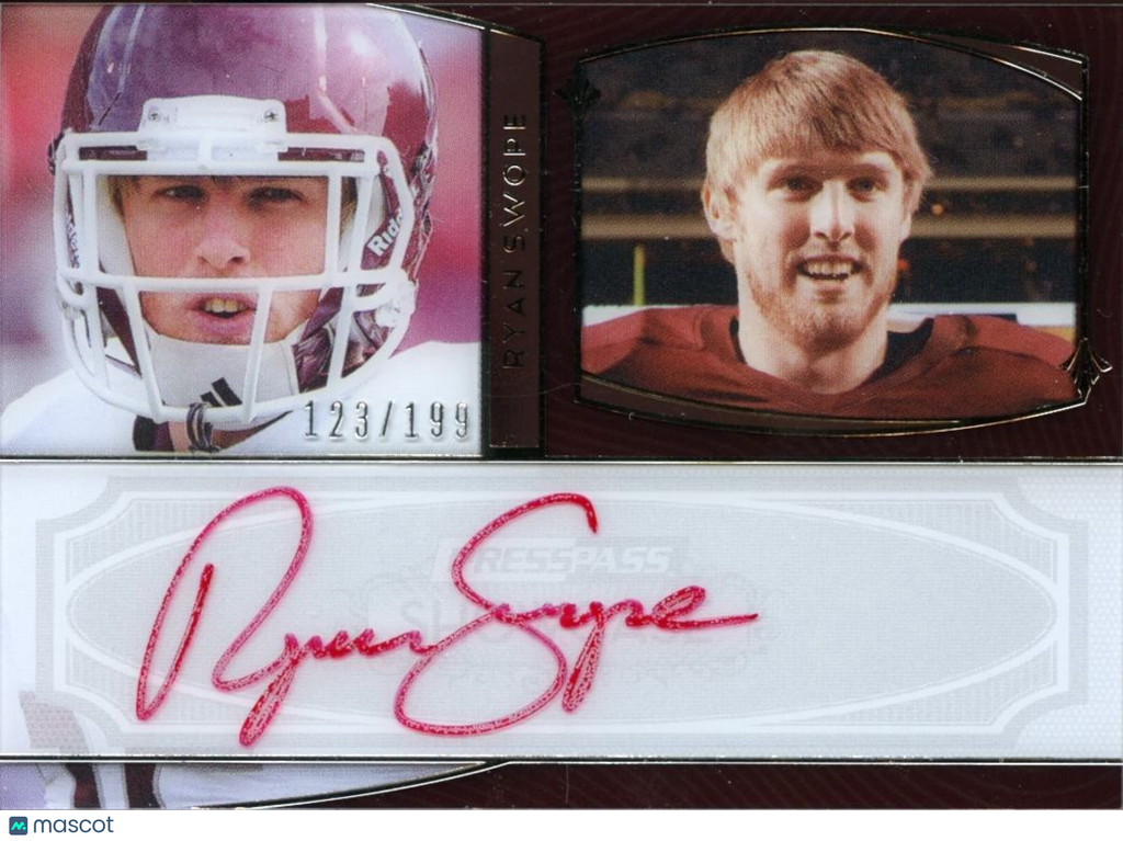 Ryan Swope 2013 Press Pass Red Ink Auto Autograph SSP Texas A&M Aggies 123/199