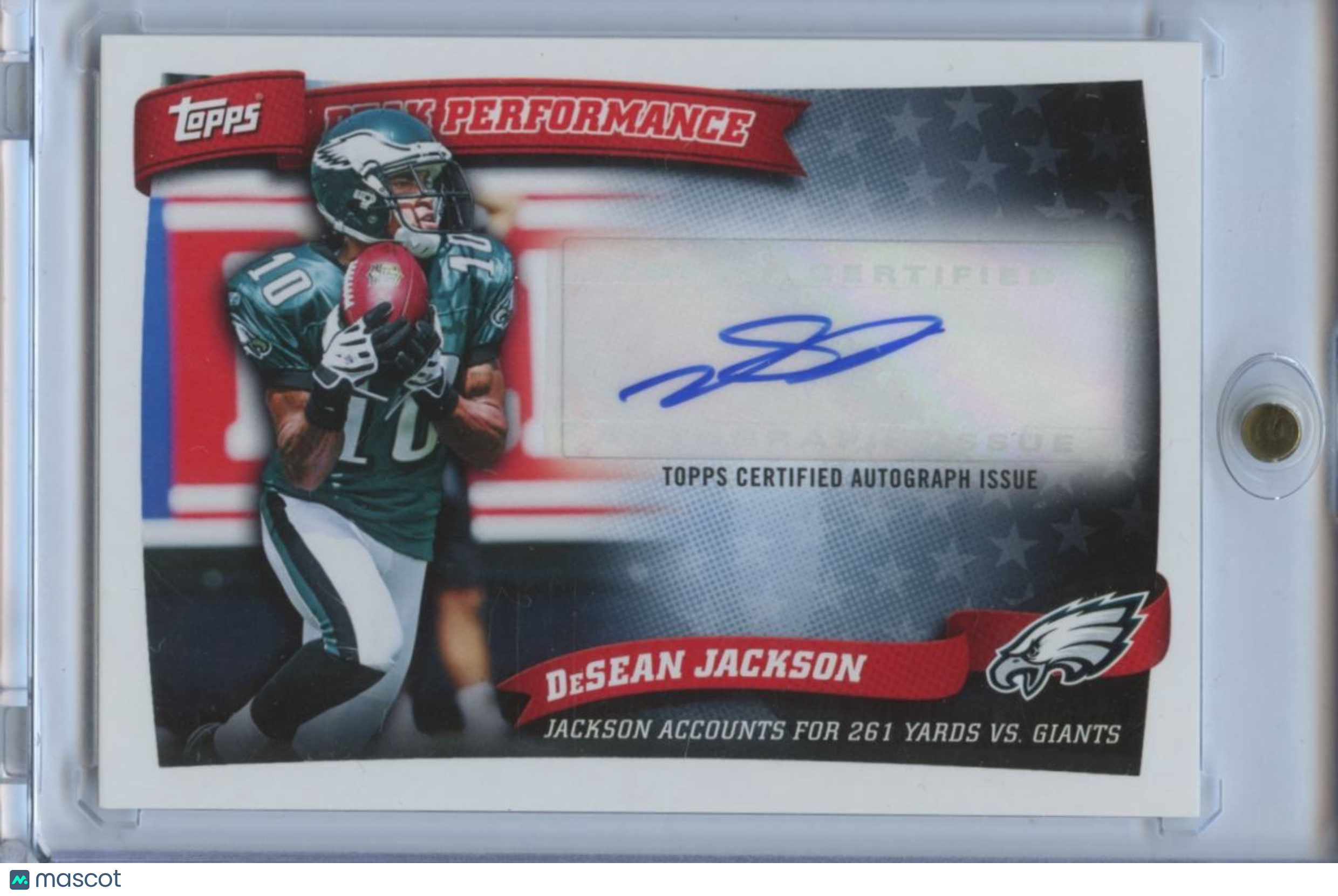 Desean Jackson 2010 Topps Peak Performance Auto Autograph Eagles