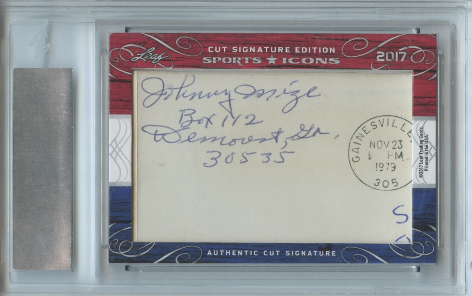 Lou Brock / Johnny Mize 2017 Leaf Cut Signature Dual Auto Autograph Cardinals