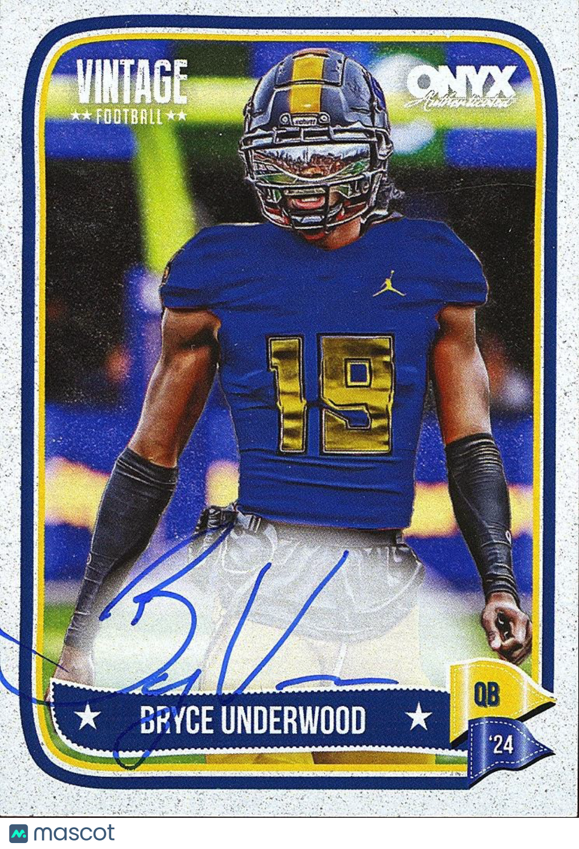 Bryce Underwood 2024 ONYX On Card Auto Autograph RC Michigan Wolverines