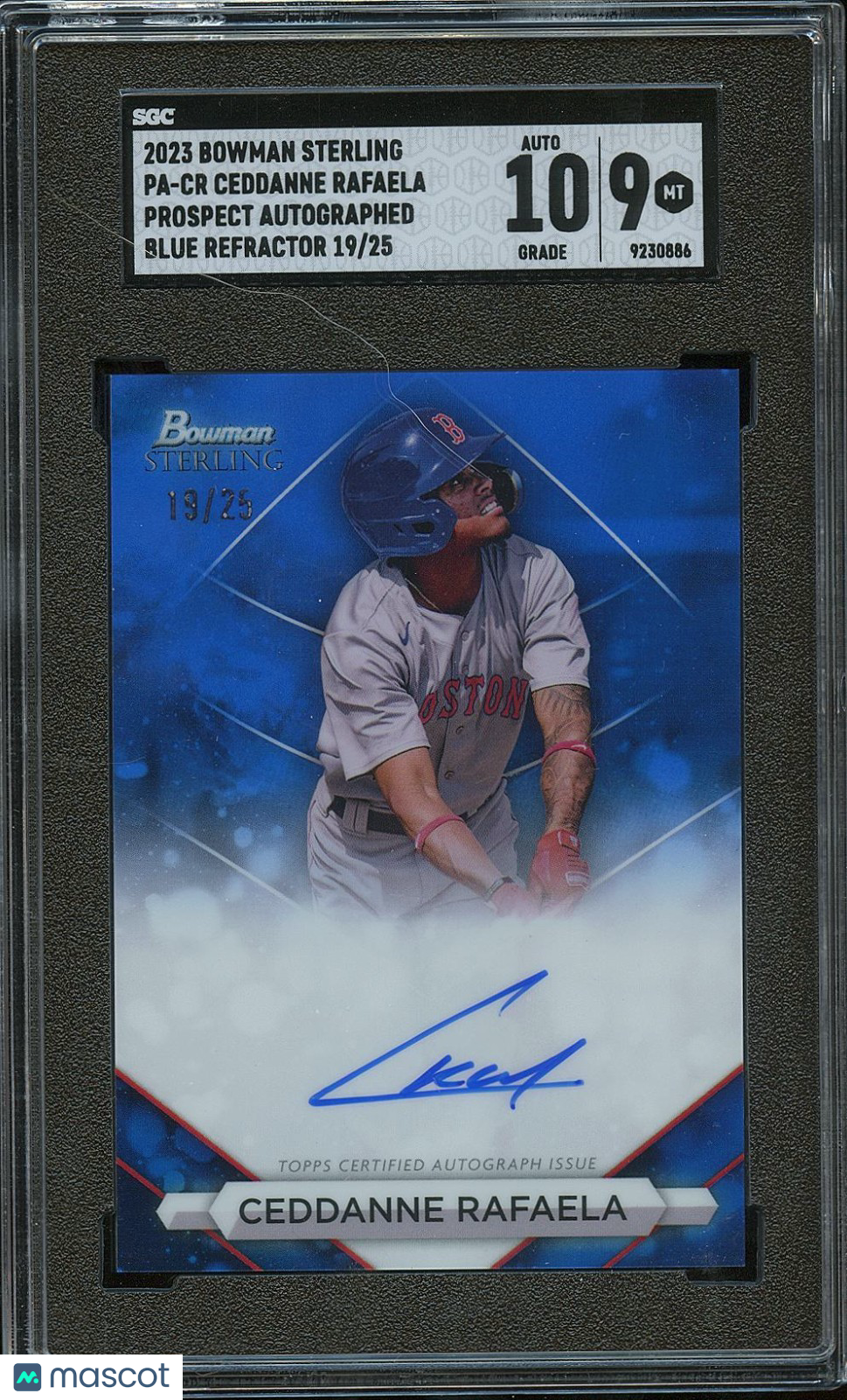 Ceddanne Rafaela 2023 Bowman Sterling Auto Autograph Red Sox 19/25 SGC 9 10