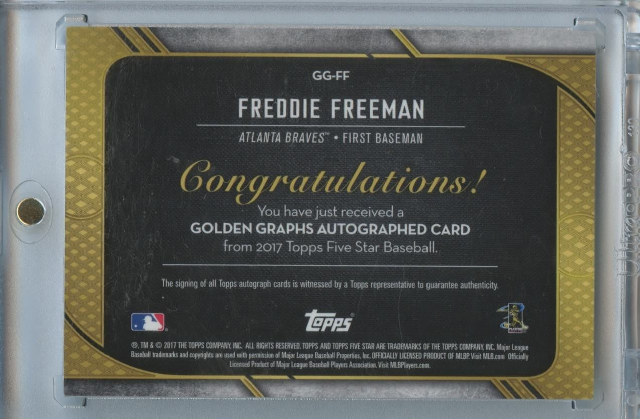 Freddie Freeman 2017 Topps Five Star Gold Ink Auto Autograph Braves 11/30