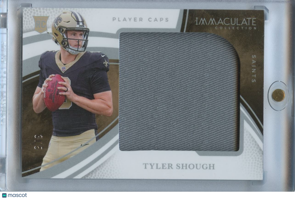 Tyler Shough 2025 Immaculate Caps Patch Rookie RC 3/5 New Orleans Saints