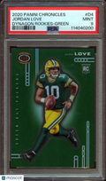 Jordan Love 2020 Dynagon GREEN Prizm Rookie RC Green Bay Packers 11/49 PSA 9