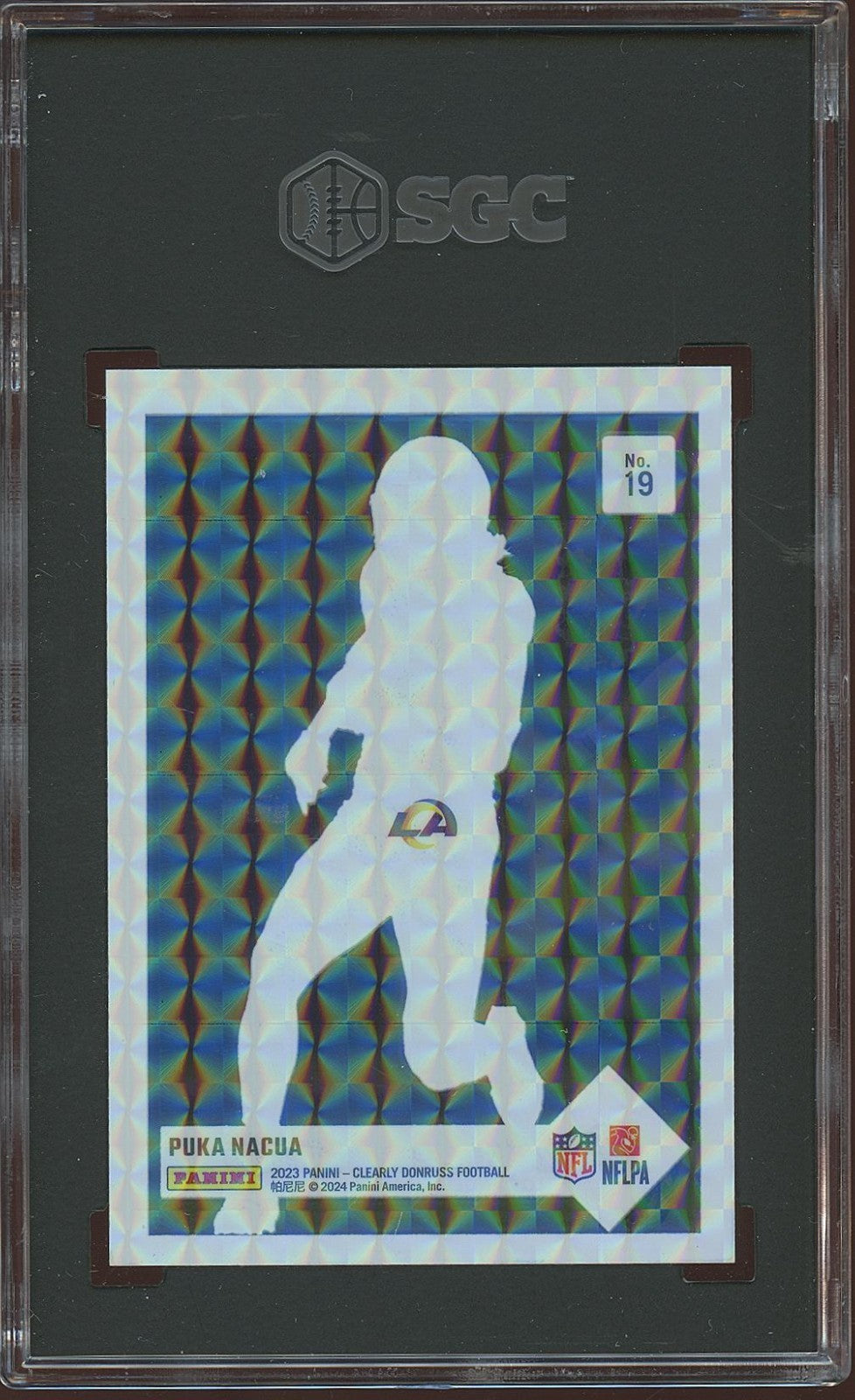 Puka Nacua 2023 Clearly Donruss '93 Retro Mosaic GOLD SSP RC Rookie Rams SGC 9.5