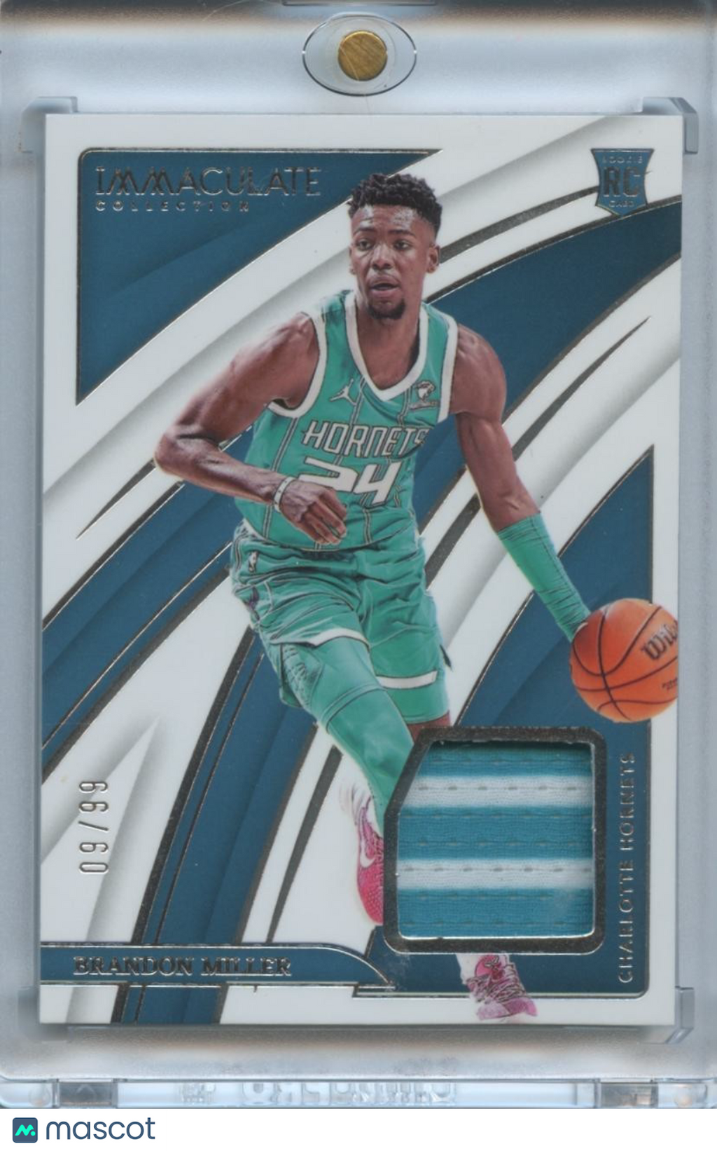 Brandon Miller 2023-24 Immaculate 2 Color Jersey Patch RC Rookie Hornets 9/99
