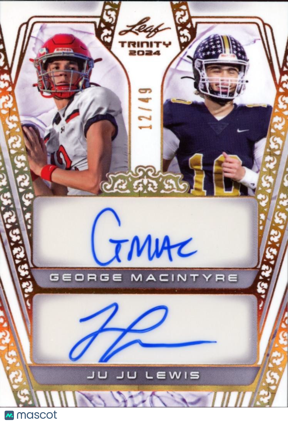 Juju Lewis / George Macintyre 2024 Leaf Trinity Dual Auto Autograph 12/49