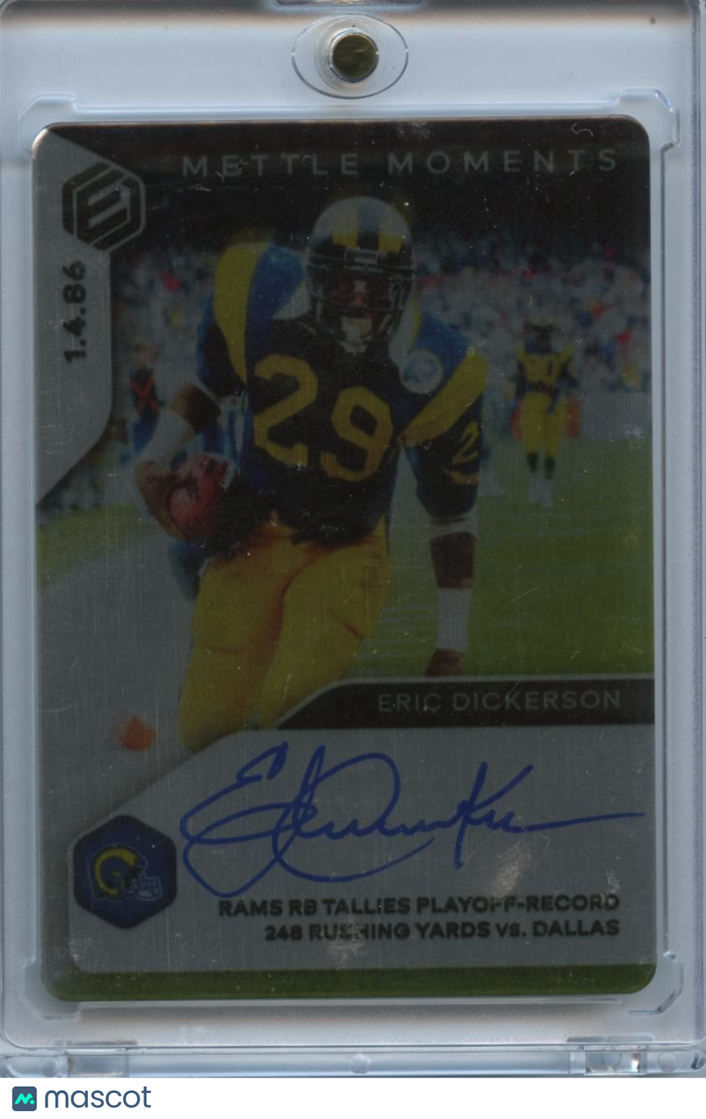 Eric Dickerson 2020 Elements Mettle Moments Auto Autograph LA Rams 17/25
