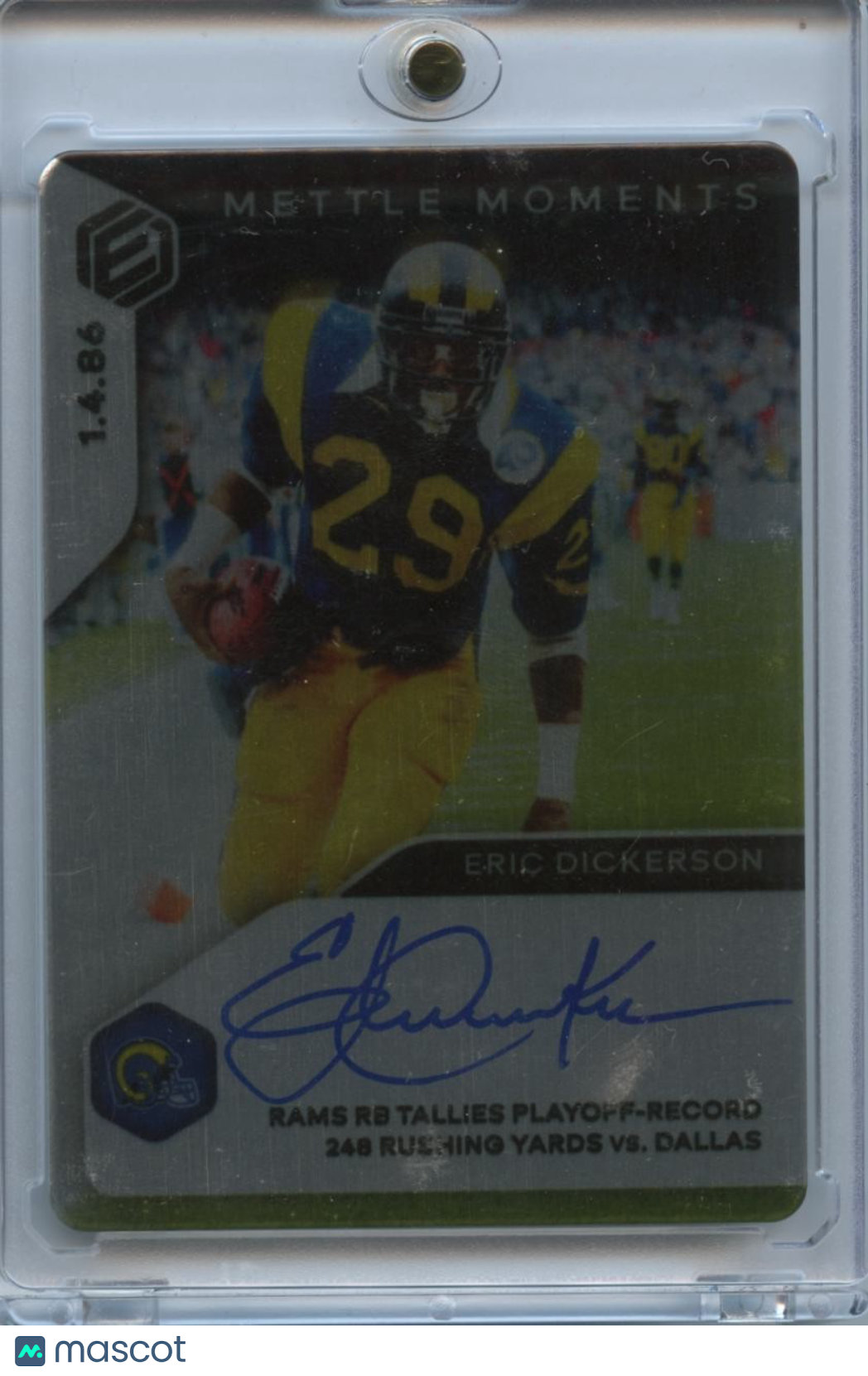 Eric Dickerson 2020 Elements Mettle Moments Auto Autograph LA Rams 17/25