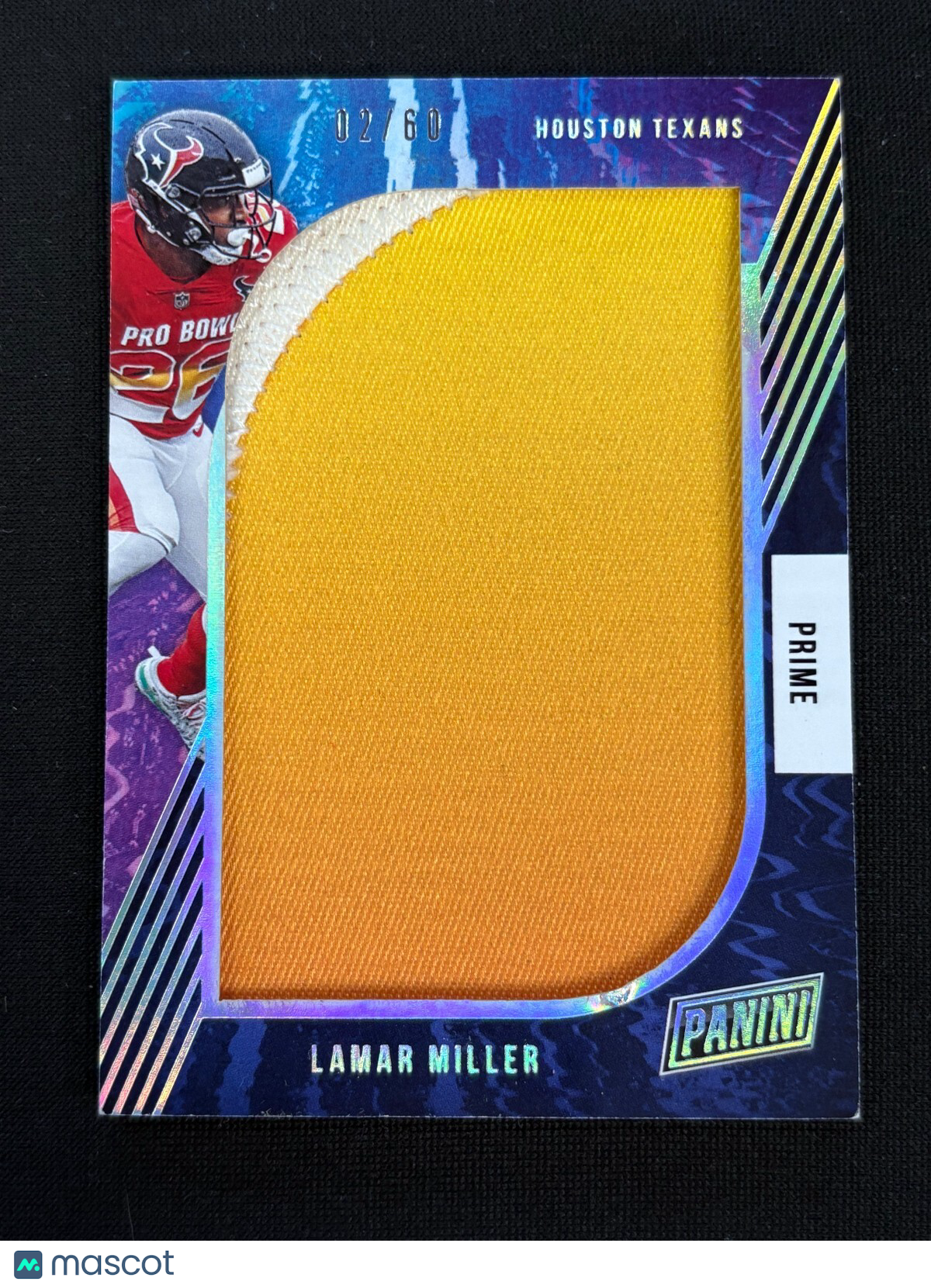 Lamar Miller 2020 Panini Pro Bowl Prime Jumbo Patch Miami U Houston Texans 2/60