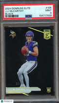 JJ Mccarthy 2024 Elite Black SSP Rookie RC Minnesota Vikings 6/25 PSA 9