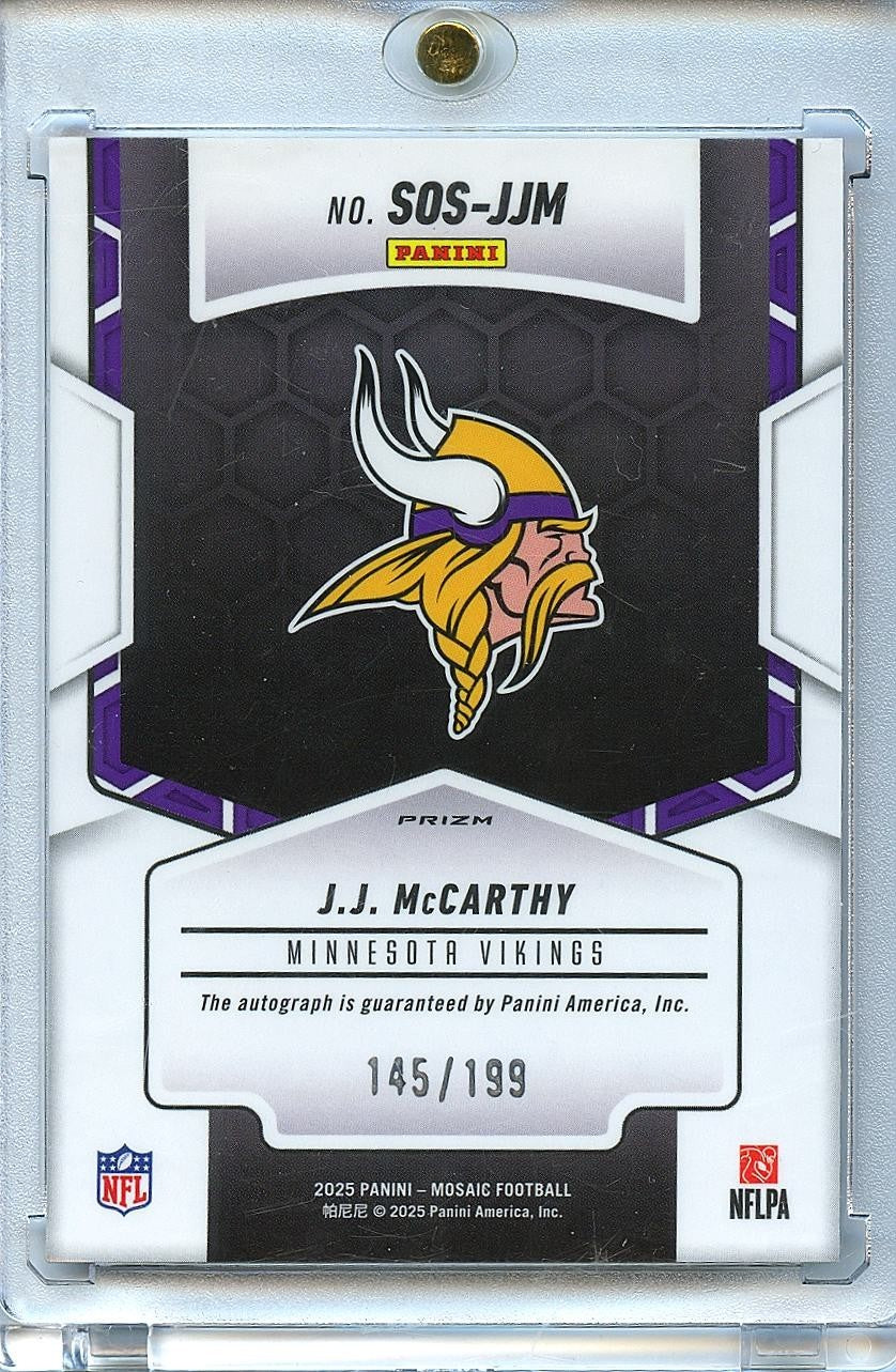 J.J. Mccarthy 2025 Mosaic Showtime Auto Autograph Minnesota Vikings 145/199