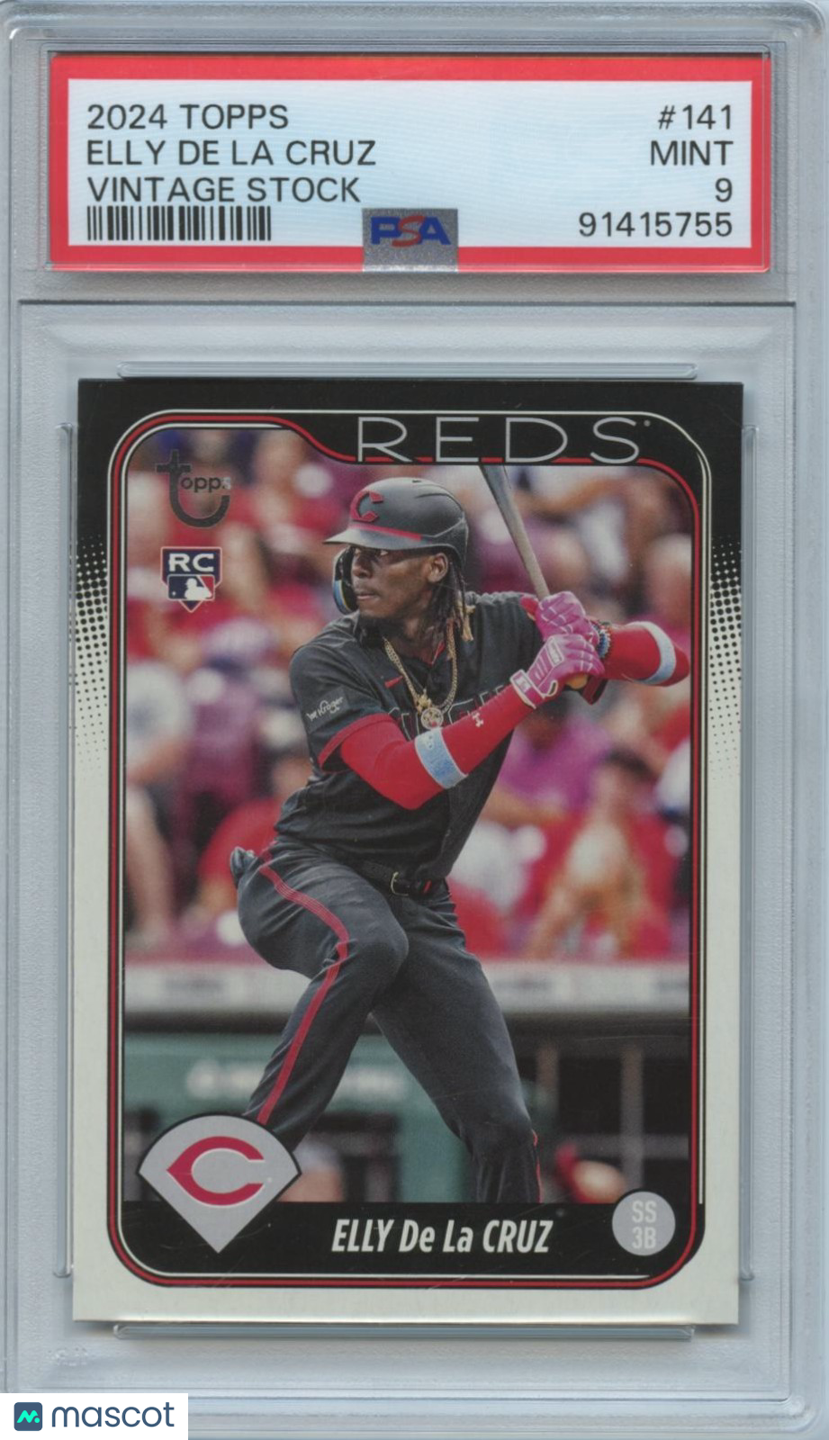 Elly De La Cruz 2024 Topps Vintage Stock Rookie RC Cincinnati Reds 62/99 PSA 9